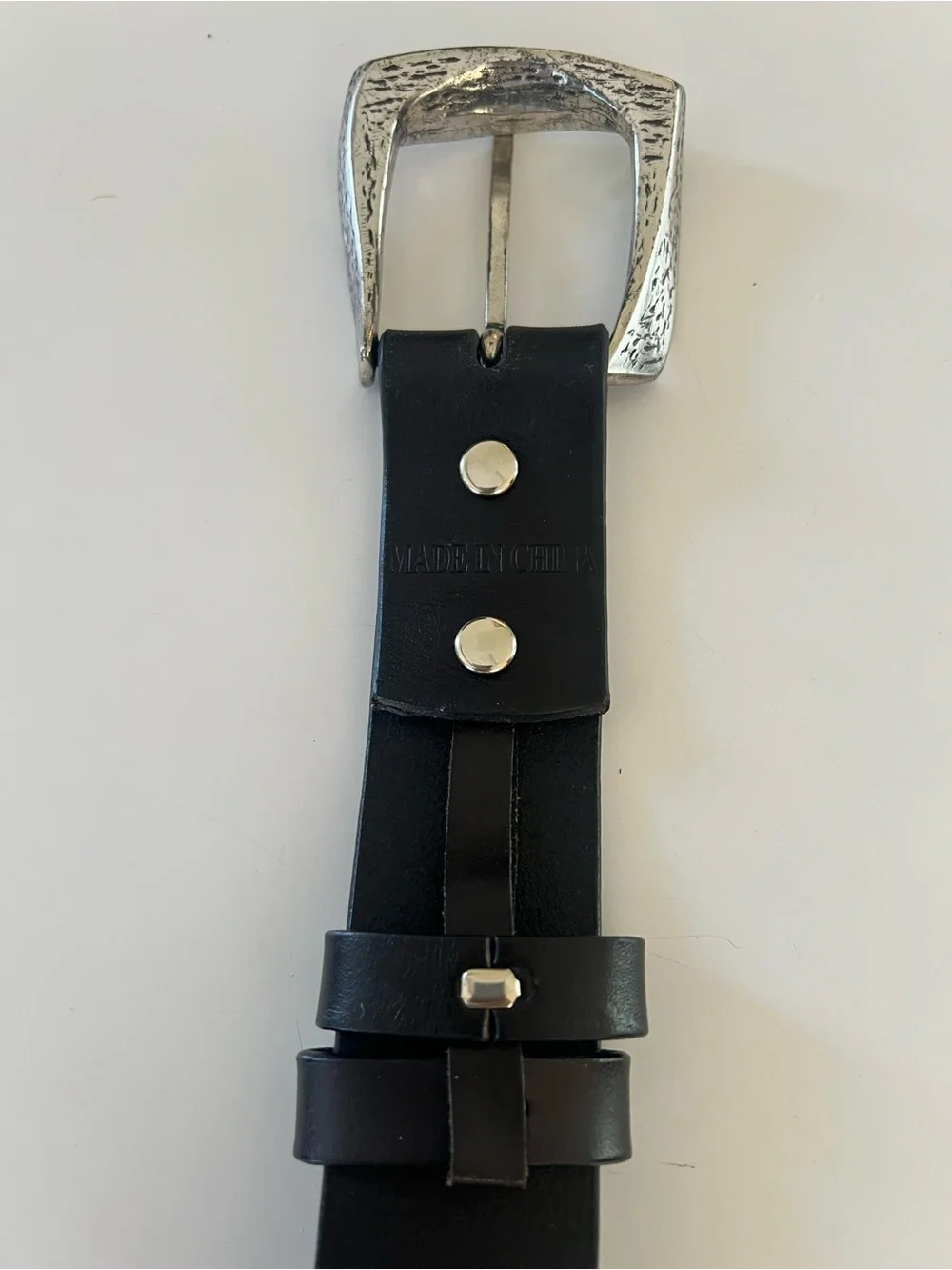 Sculptural leather belt silver western Silpada designs Italian leather size L